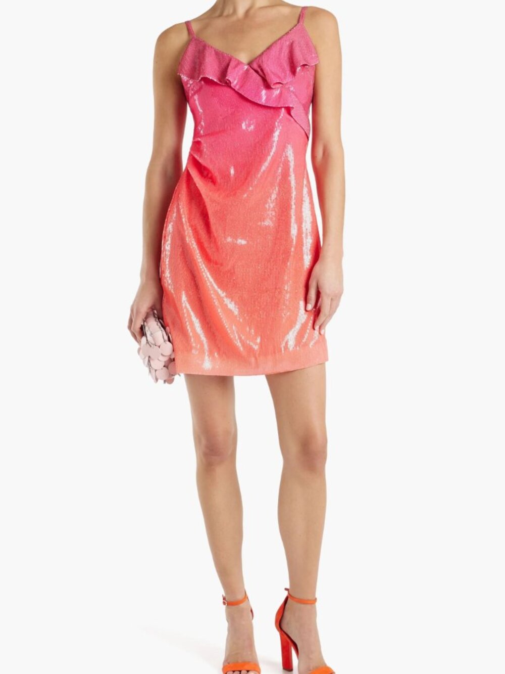 Derek Lam 10 Crosby Gigi Ruffled Dégradé Sequined Chiffon Mini Dress Size 2 NWT